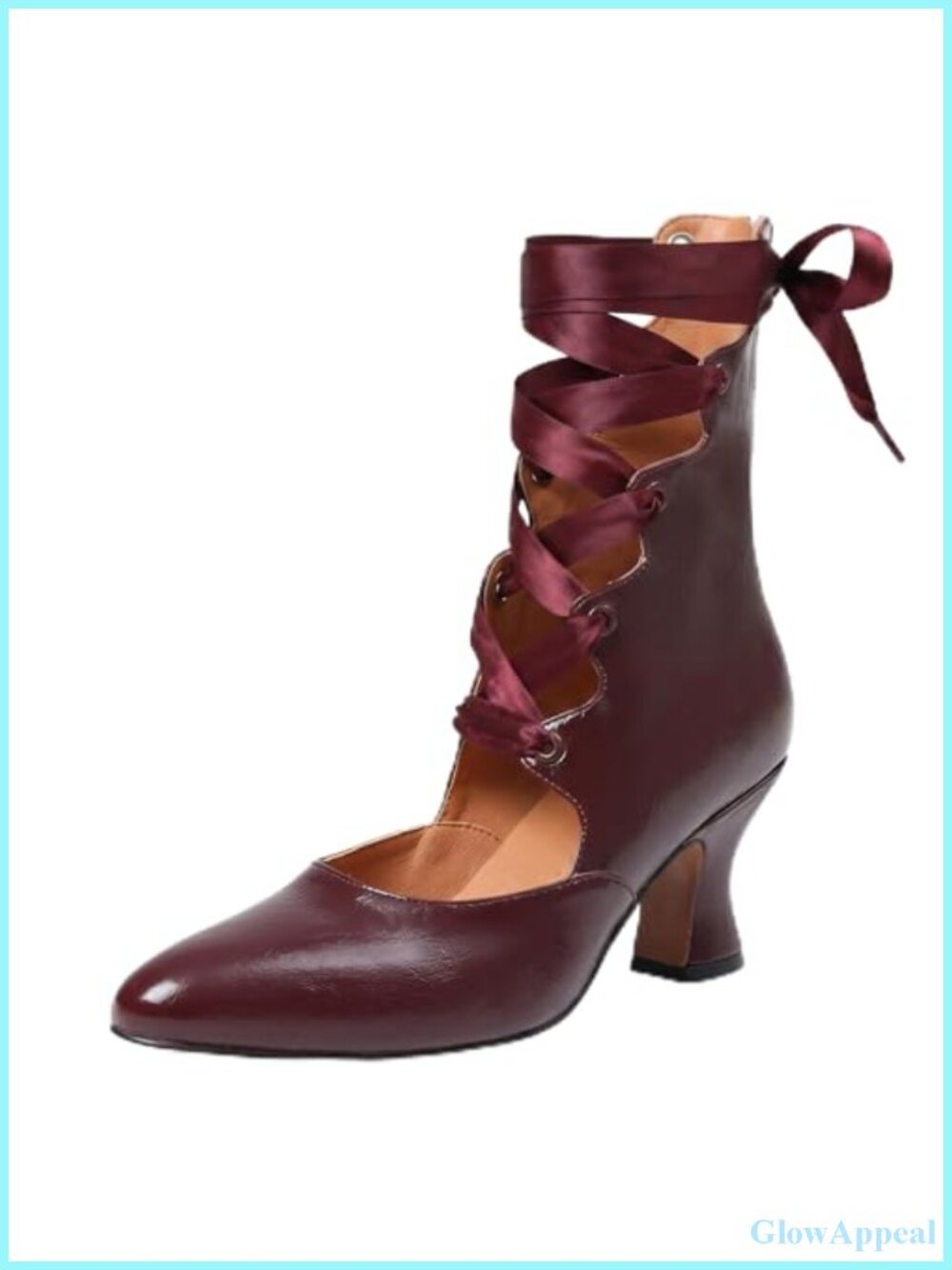 Mary Janes Kitten Heel Round Toe Ankle Strap Lace Up Shoes